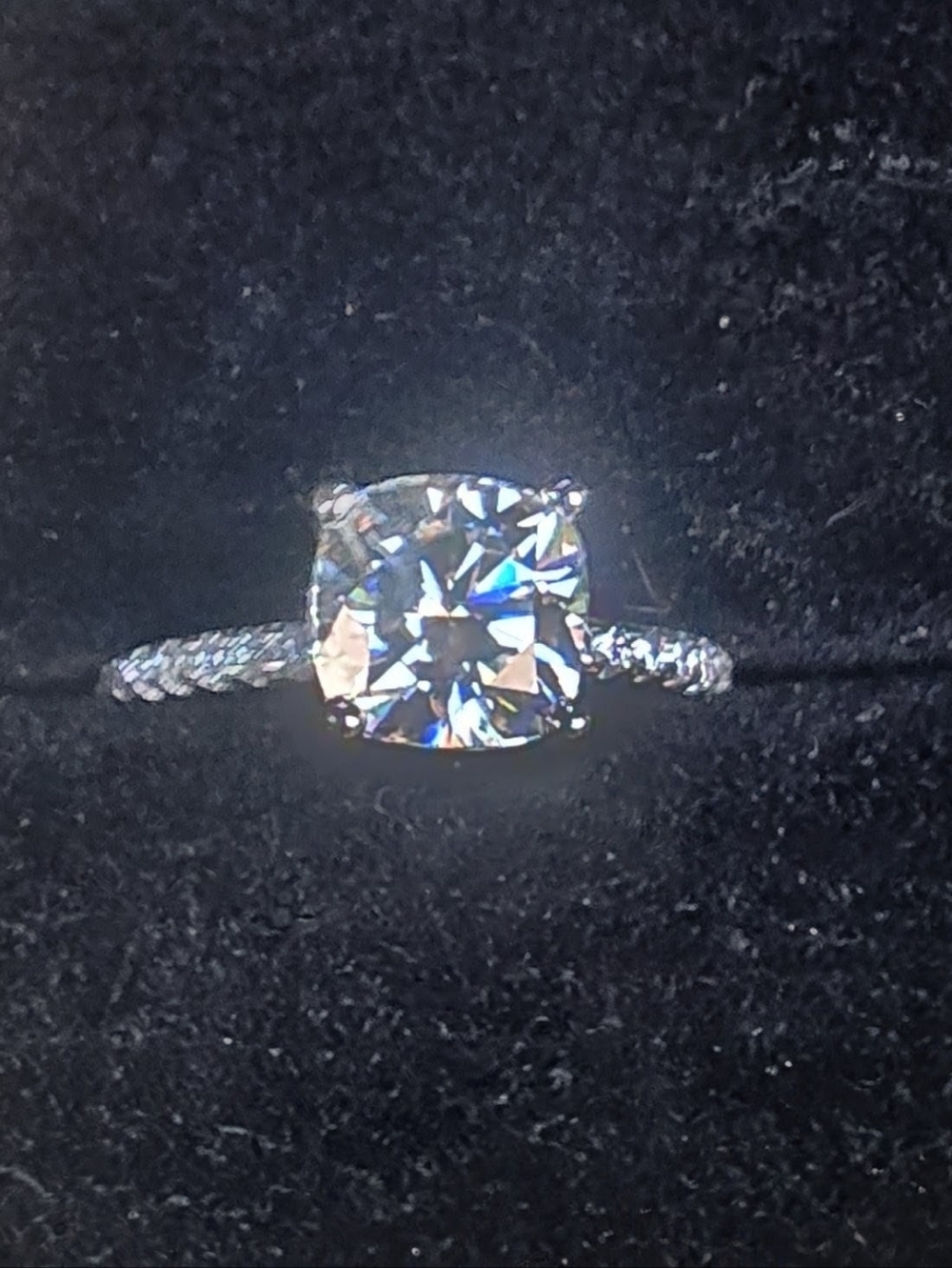 Certified 2ct Round Moissanite White Gold Ring - Picture 5 of 13